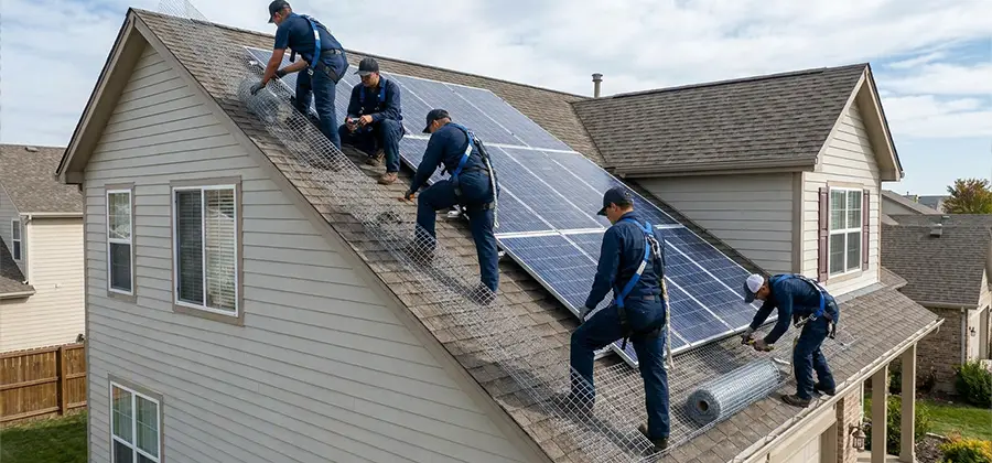Pigeon Wire for Solar Panels in Maplewood